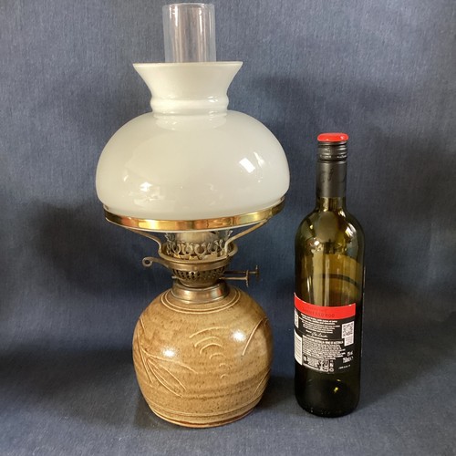 Vintage pottery oil lamp - vintage,