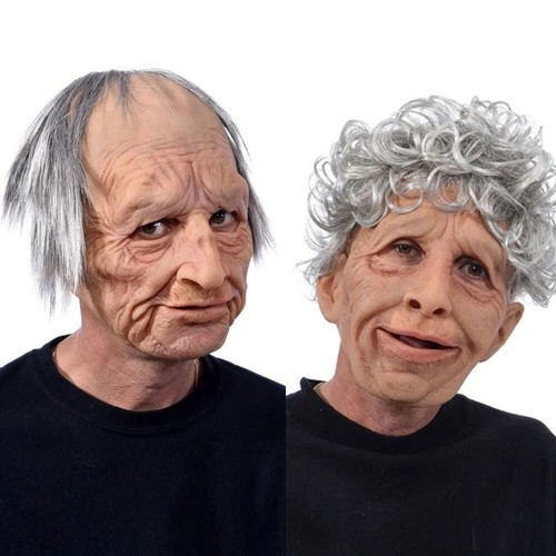 Old man mask latex cosplay - man,