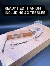 Predator X Titanium Pike Trace with 4 x Hooks Trebles 42lb 7 Strand