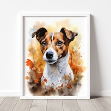 Jack Russell in Autumn Print