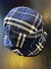 Authentic Reversible Burberry Bucket Hat Navy Blue