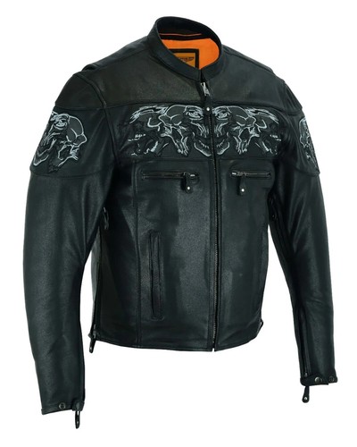 Leather black men motorcycle - men's,