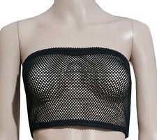 NEW WOMEN'S SEETHROUGH FISHNET BOOB TUBE TOP, STRAPLESS STRETCH BRA