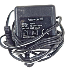 Answercall PS015 Black An AC 230V input adapter with 9VAC 300 mA output Unboxed.