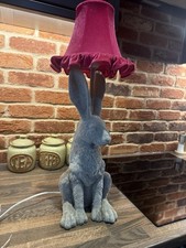 Abigail Ahern Hare Table Lamp with Pink Velvet Frill Shade –Designer Lighting