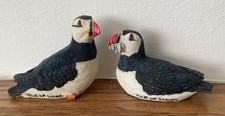 Pair Of Puffins One With Fish