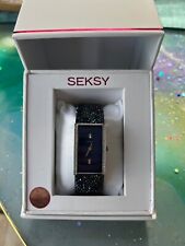 Seksy Ladies Blue Crystal Encrusted Bracelet Watch