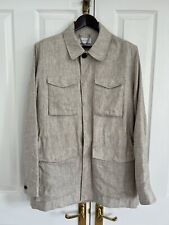 REISS Oatmeal Beige Cream Linen Safari Jacket 42/L