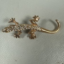 Vintage Gold Tone Lizard Gecko