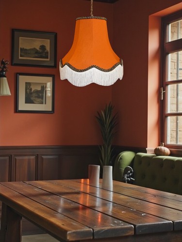 Burnt orange table lampshades