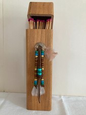 Vintage Oak Wood Match Box