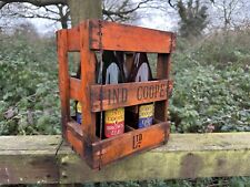 Vintage 1950’s Ind Coope Wooden Beer Crate - Includes 4 1.8l Bottles with Labels