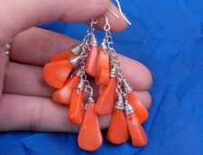 Orange Coral Sterling  Silver