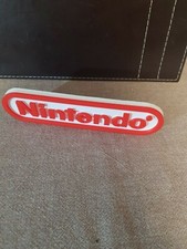 Nintendo logo sign 3D Printed video game accessory shelf & desk art