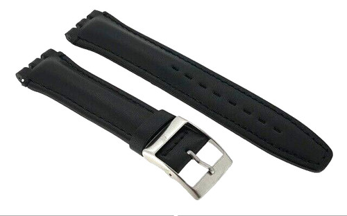 Black genuine leather 19mm - black,