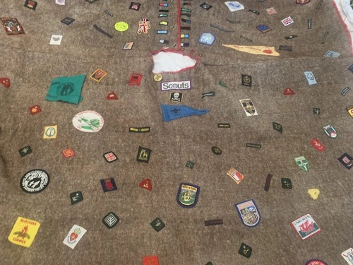 Vintage scout campfire - scout, blanket