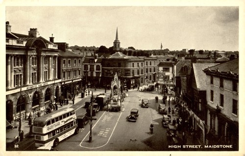 High street maidstone postcard - street,