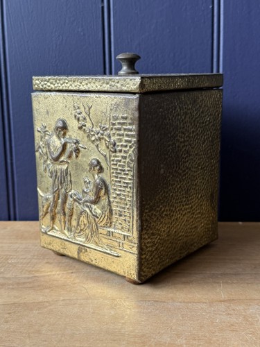 Tea caddy wooden tin lined - tin,