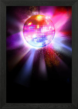 Disco Light Dance Music Framed
