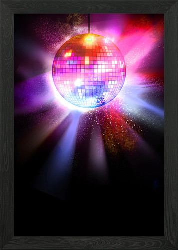 Disco light dance music framed - disco,