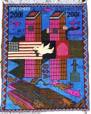 9/11  Handmade Afghan  war rug