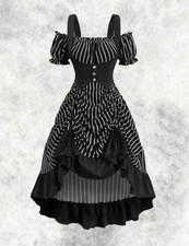 New Black/White Striped Gothic