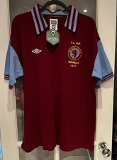 Aston Villa 1977 League Cup Final Shirt - XL - Retro Score Draw - 9 Andy Gray