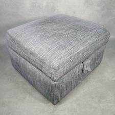 Grey Fabric Storage Ottoman Footstool on Castors Lift Top Seat Box Bench Pouffe