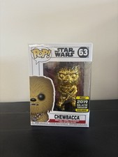 Funko Pop Star Wars Chewbacca #63 Gold Chrome 2019 Galactic Convention Exclusive