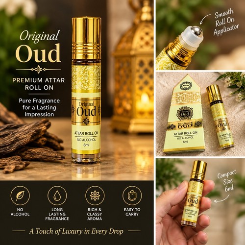 Original oud attar oil 6ml - original,