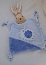 Doudou Flat Rabbit Kaloo Blue Snail Blue Knots 23cms