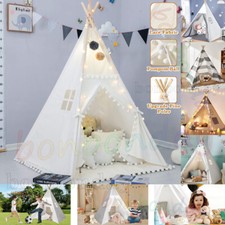 Large Kids Indian Tent Canvas Teepee Wigwam Indoor Outdoor Children Play House