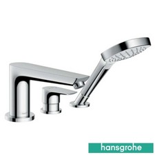 Hansgrohe Talis E Chrome 3-Hole Rim-Mounted Single Lever Bath Mixer Tap