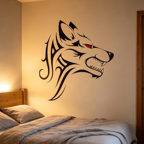 Wolf head car - head, sticker
