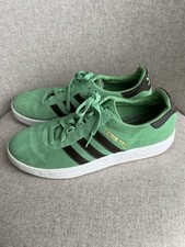 adidas Trimm Trab Men's Suede Trainers Green And Brown Stripe Size 10