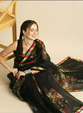 Lehenga Choli Georgette Indian Pakistani Women Bridesmaids  Half Sari Bollywood 