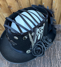 Black  Gothic Goth Top Hat