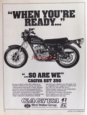 CAGIVA 'SST 250' Motor Cycle Vintage ADVERT : Original 1980 Print : 672/126