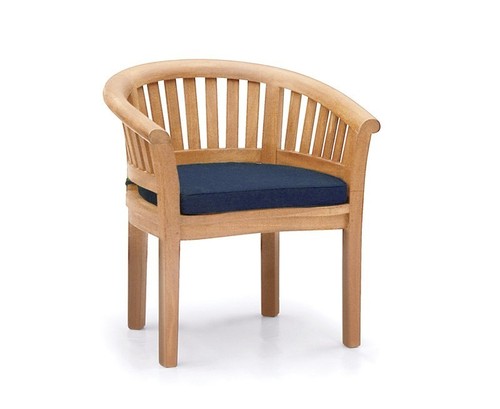 Teak curved garden chair - teak,