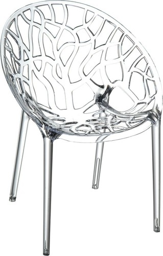 Clear resin stacking chair - resin,