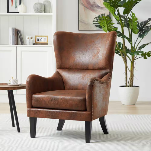 Brown microfiber high - brown, high-back