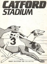 1985 CATFORD STADIUM GREYHOUND RACE CARD 28.10.85 (CLOSED 2003) SCARCE 