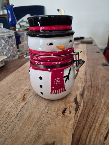 Snowman cookie jar - cookie,
