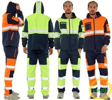 Hi Vis Waterproof Rain Suit 2-Piece Set – High Visibility Workwear Tracksuit