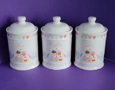 Tea Coffee & Tea Storage Cylindrical White Jars Canisters Afternoon Tea Style