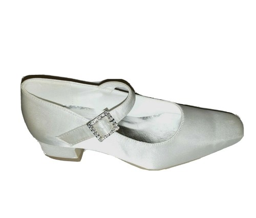 Girls ivory satin heel shoes - ivory,