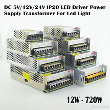 5V/12V/24 Volt LED Transformer 12W - 720W LED Power Supply IP20 LED Driver PSU