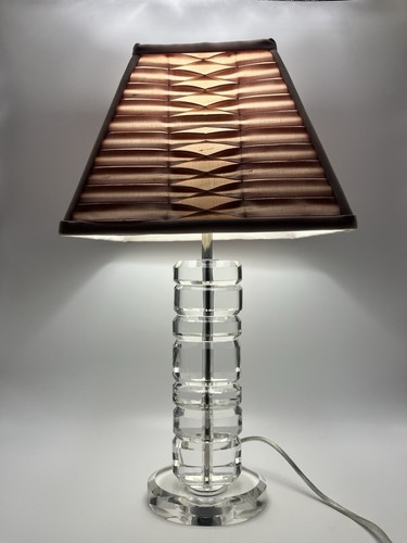 Vintage heavy clear glass lamp - vintage,