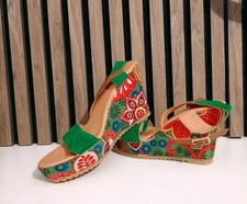 Multi Color Wedge Heeled