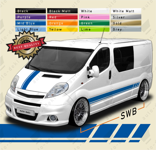 Side stripes bonnet decals - side,